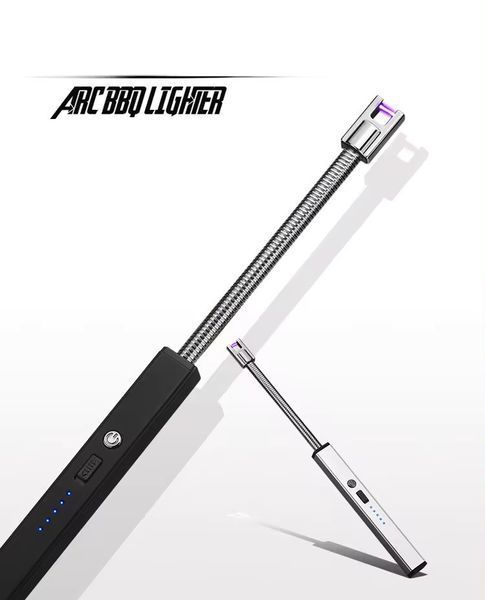 USB Импульсная Универсальная Сенсорная гибкая кухонная зажигалка для плиты, мангала, пикника Новинка 2025 Запальничка usb Срібний фото